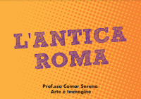Copertina slide Antica Roma titolo e sfondo arancio