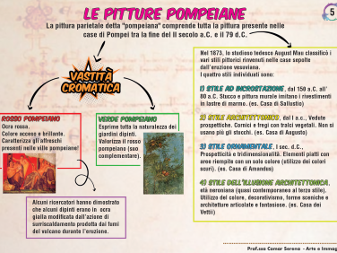 Pitture pompeiane anteprima della slide contenuta in allegato nell'articolo