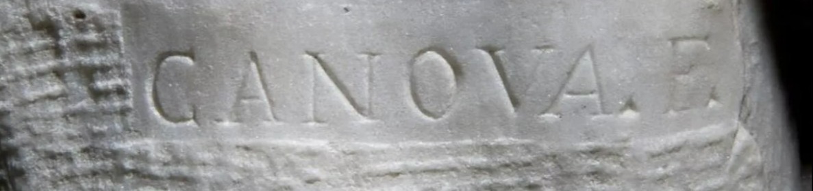 Firma di Canova incisa nel marmo scultoreo