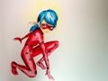 Lady bug- Miraculus rossa e blu dipinta sul muro di una cameretta di una bambina